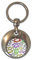 BadgeBeast.co.uk Knuckle Duster Pattern - Chrome Round Double Sided Key Ring