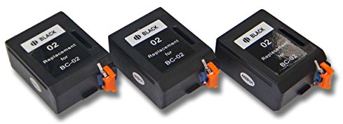 vhbw 3X Tintenpatronen kompatibel mit Canon Faxphone B220, B340, B190, B200, B160, B170, 160, B140, B150, B110 Drucker - Schwarz (Wiederaufgefüllt)