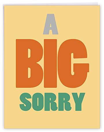 A Big Sorry Sorry Witz Papier Karte 1 Jumbo Sorry Card & Enve. (J2087SRG) 1 Jumbo Sorry Card & Enve. (J2087SRG)