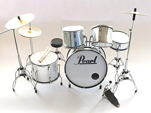 RGM311 Pearl White Miniature Drumkit Rock Guitar Miniatures