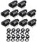 BQLZR 1/4 inch 6.35mm Black Stereo Audio Panel Mount Headphone Jack Socket 6 Pin Pack of 10