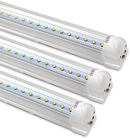 OUBO [3er Pack zum Sparpreis] LED Leuchtstoffröhre mit Fassung komplett 90CM LED Tube T8 Röhre Leuchtstofflampe, 14 Watt 1850 Lumen, Kaltweiss 6000K, Transparente Abdeckung