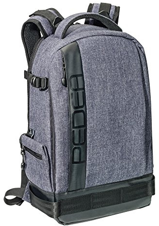 PEDEA DSLR-Kamerarucksack Fashion mit Displayschutzfolie für Canon EOS 5DS R M6 M100 100D G1X Mark III SX740 / Nikon Z6 D850 / Panasonic Lumix DC GH5 GX800 / Sony Alpha 6000 6500 grau