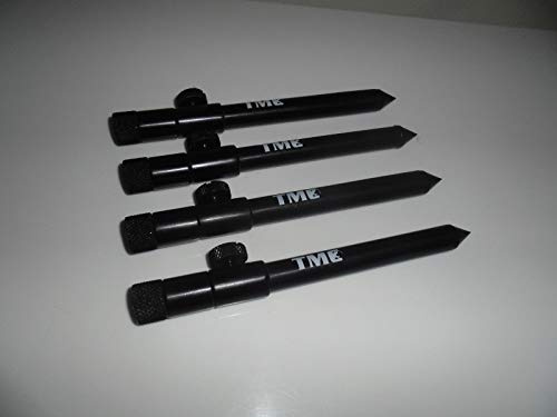 TMC 4 x Aluminium-Sticks 15 - 25 cm Rutenauflage, Buzz Bar, Alarm Angeln 16 mm Durchmesser
