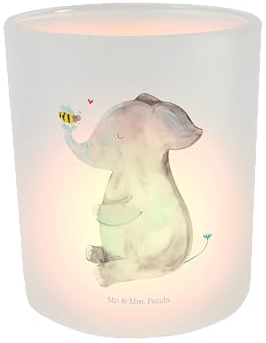 Mr. & Mrs. Panda Kerze Elefant Biene - Geschenk, Liebesbeweis, Teelichter, Jahrestag, Heiratsantrag, Liebesspruch, Tiere, Tiermotive, Windlicht
