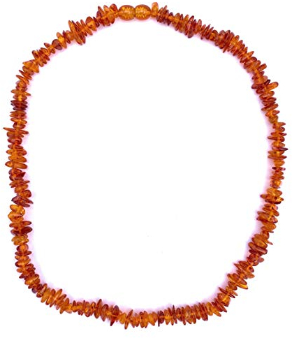Bernstein Schmuck (Halskette) Bernstein Kette baltischer Natur-Bernstein nicht gepresst Bernstein Chips im dunklen Braun Größe ca. 8 mm Länge der Kette ist ca. 45 cm Drehverschluss Modellnummer 3226