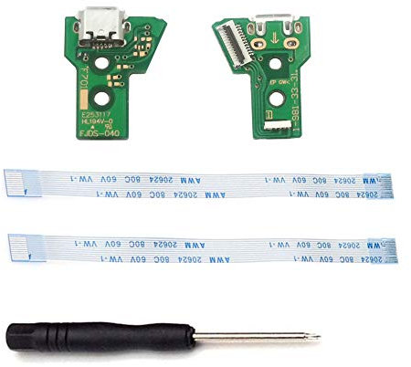 ZkeeShop for 2PCS JDS-040 Replacement Charging Port Assembly Micro USB Adaptor Repair Part Charger Socket Board Module Compatible for PS4 DualShock