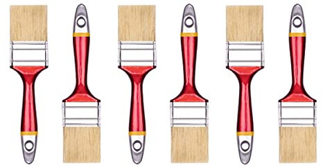 HARDY WORKING TOOLS Flachpinsel-Set 6-teilig, 6 Stück – 50 mm Breite, Malerpinsel Set mit Holzgriff, Lackpinsel Serie *33*, 6PCS, Pinselset A0200-330620