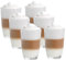 6er Set Latte Macchiato/Kaffee-Gläser - 390ml, 6 Glas Trinkhalme 23 cm, 1 Bürste (Vitrea Sloti Caffee Latte)
