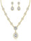 Wynn's Wedding Jewellery Set for Women - Silver Necklace and Dangle Earrings, Yellow Gold Bridal Set With White AAAAA Cubic Zirconia - Allergy Free Party Jewellery for Bridesmaid