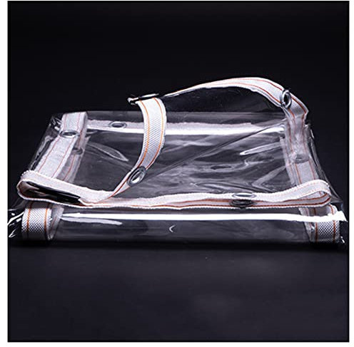 HYHMJ-Balcon Preuve Météo Bâche Haute Densité, Preuve De Déchirure Qualité Supérieure PVC Bâche Piscine, Pour Extérieur Camping, Piscine, Auto, Chenils Tapis De Sol,Clear,5.5x6m