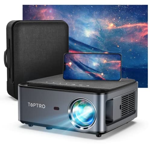 Beamer Full HD 5G WiFi Bluetooth, 25000 LM 1080P Video Beamer 4P/4D Trapezkorrektur 300 '' Display LED Heimkino Beamer- kompatibel mit Fire Stick, Xbox, Smartphone Projektor mit Tragetasche