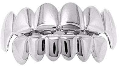 TOYANDONA Silber Überzogener Zahn- Hip- Hop- Zähnegrill für Zähne Mund Hip Hop- Mundgrills für Männer Und Frauen