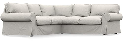 comfortly Ecksofa-Schonbezug, handgefertigt, kompatibel mit EKTORP 2 + 2 Couch, nur Bezüge (Leinenmischung, Leinen)