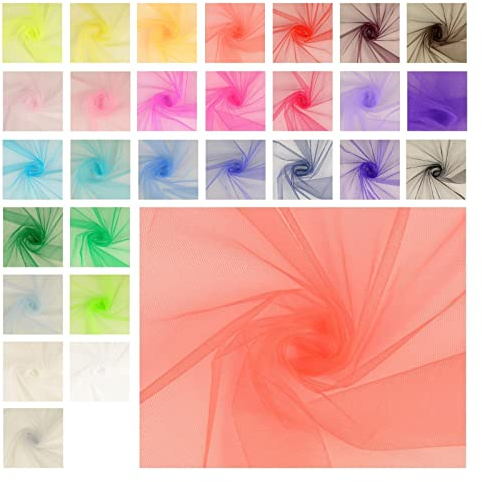 Tüll Meterware - Nylontüll, Mash Stoff - Tütü Tüllstoff - große Maschen, Netzgewebe - Ballettstoff, Dekostoff flammenhemmend * 100cm, Farbe: 006 rosa
