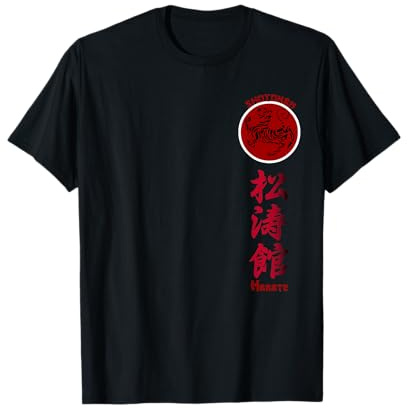 Shotokan Tiger Symbol Shotokan Karate - Herren T-Shirt Schwarz Kurzarm Klein EU S