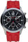 Panzera Flieger 46 Chronograph Quarz Stahl Schwarz Silikon Pilot Rot Datum Herren Uhr