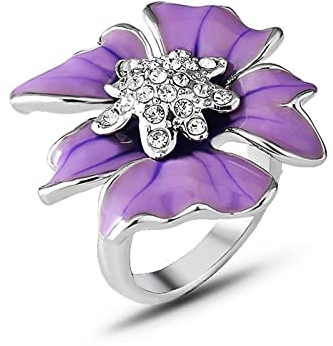 Star.W eleganter Hipster mit Diamanttropfen-Ring aus Ölblättern