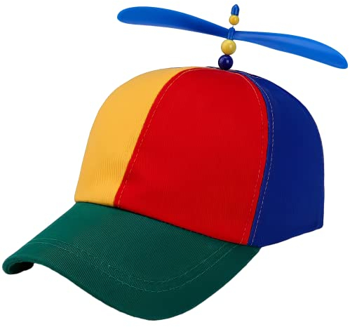 thematys Lustige Bunte Propellermütze - Helikopter, Hubschrauber, Hubschraubermütze, Hubschrauber Kappe Baseball Cap für Kinder & Erwachsene, Ideal für Karneval & Partys