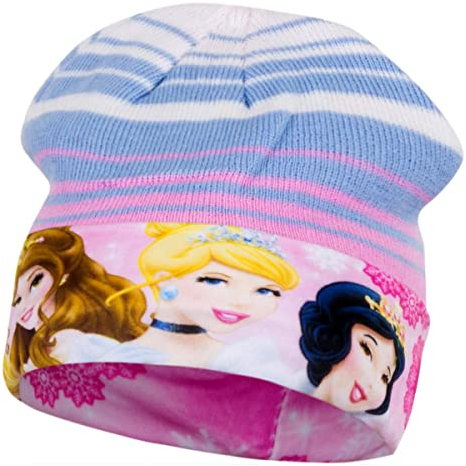 OSAB 44031 Kinder Beanie Mütze DISNEY FROZEN Die Eiskönigin Anna Elsa Mädchen (blau, 54cm)