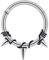 Longbeauty 16G 1.2mm Edelstahl Piercing Ringe Segmentring Clicker Nasenringe Ohrringe Nahtlose Hoops Spikes für Tragus Knorpel Septum Helix, 8mm, Silber/Schwarz
