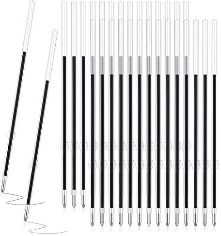 60 Stück Kugelschreiber Minen, 0,7 mm Einziehbare Stift Nachfüllungen, Kugelschreiber Nachfüllungen, Ersatzminen Kugelschreiber, Kompatibel Mit meisten Einziehbare Stifte (107 mm, Schwarz)