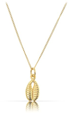 Made by Nami 925 Sterling Silber Halskette • Silber oder Gold • Minimalistische Damen Kette mit Anhänger • Filigrane Halskette für Frauen & Mädchen • Geschenk-Idee inkl. Geschenkbox (Muschel Gold)