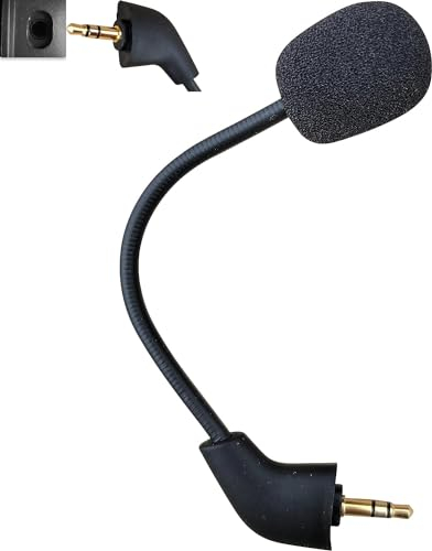 Microphone de Jeu de Rechange pour Casque de Jeu Filaire Kingston HyperX Cloud 2 II Cloud Core Pro CloudX PS5 Xbox One Nintendo Switch Ordinateur PC Gaming (Trou Ovale-Micro Droit)