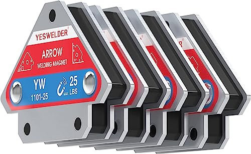 YESWELDER 11.3KG Escuadra magnetica para soldar 4 piezas de soporte magnético de soldadura 11.3KG poder de sujeción Accesorios de soldadura