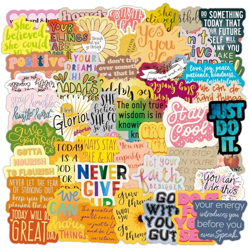 200 Pcs Cute Inspirational and Motivational Stickers for Teens and Students - Waterproof Vinyl for Laptops, Water Bottles, Skateboards, Luggage