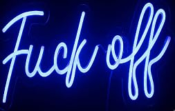 Fuck off Neon Schild, Blau LED Neon Schriftzug Neon Sign Wanddekoration Leuchtreklame Neonlicht Gaming Neon Wandleuchte LED Neon Open Sign Light für Schlafzimmer Gaming Deko