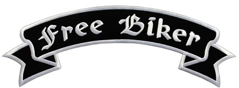 Großer Free Biker Rückenpatch – 33,6 x 11,7 cm – Gestickter Top Rocker Aufnäher für Biker Oberer Bogen, XXL Rückenaufnäher, Backpatch für Motorradjacken Kutten Lederwesten – Hochwertige Stickerei