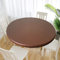 Cozomiz Elastische Tischdecke Gartentischdecke Rundtischdecke wasserdichte rutschfeste Abwischbar Schmutzabweisend Tischdecke Braun 110cm Runde Enge Passform