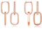 Cangall Convertible Link Earrings for Women, 2 Pairs 925 Sterling Silver Double Oval Hoop Earrings Set, Rose Gold Double Ring Oval Huggie Hoop Earrings, CZ Silver Sleeper Dangle Chain Link Earrings