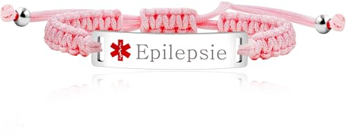 Uloveido Rosa gravierte Epilepsie Medizinische Identität Armband für Mädchen Frauen Y3944