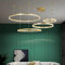 WayLuoung Metall LED Kronleuchter | 4 Kreise 20+40+60+80cm | 100W Rings Deckenhängelampe, Dimmbare Fernbedienung 3000–6000K, Acryl Schirm Pendelleuchte, Wohnzimmer Schlafzimmer Foyer Esszimmer【Gold】
