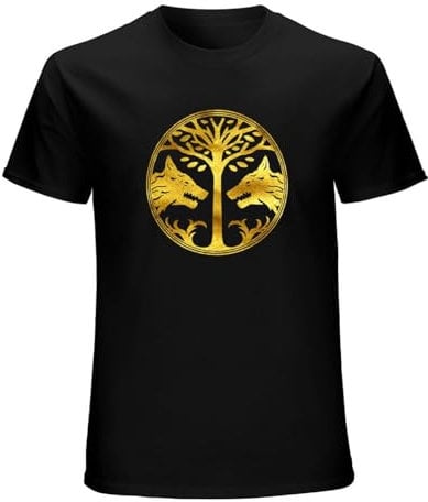 ZE YUAN Distressed Gold Iron Banner odern Fit Tri-Blend T-Shirt Black L