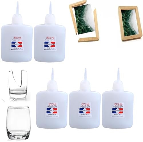 502 Glue, Instant Quick-Drying Special Glue, Universal Strong Bonding Gel, Quick Dry Cyanoacrylate Strong Adhesive, 502 Instant Super Glue for Quick Bond Leather Rubber Metal Office Supplies(28g*5)