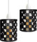 2 Pack of Pendant Light Shade Metal Drum Shaped Lampshade Industrial Easy fit Ceiling Indoor Wire cage Lampshade for Kitchen Living Room Corridor(Black)