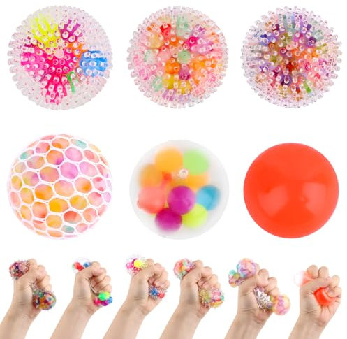 VMUTGA 6 Piezas Bolas Antiestres, Pelota Antiestres Niños Adultos, Squishy Fidget Toys, Juguetes Antiestres Squeeze para Alivia la Ansiedad y Mejora la Concentración