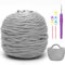Yuragim T-Shirt Garn, 285g/100m Textilgarn zum Häkeln für Körbe Bändchengarn mit 5,0 mm Häkelnadel, Tshirt Garn Häkelgarn Tshirt Yarn für Taschen, Häkeltaschen, Decken, Heimdekoration (Hellgrau)