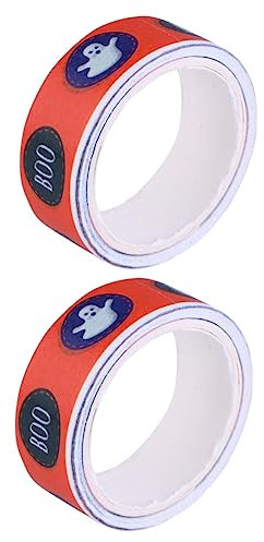 Anneome 2rollo Cinta Washi Adhesiva De Halloween Diseño De Fantasmas Circulares Rulos para Decoraciones y Manualidades Fiestas De Halloween