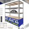 MASKO® Schwerlastregal Lagerregal Kellerregal 180x160x60cm, 1500kg belastbar, 5 verstellbare Ablagen, MDF-Platten Regal aus Metall, Steckregal, Werkstattregal Stahlgestell Garage Werkbank Silber
