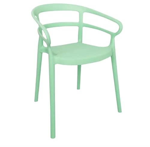 Bolero Mateo Plastic Stackable Café Chairs Mint Green (2 pack) DX981