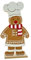 WB wohn trends Lebkuchen-Bäcker Figur Weihnachts-Deko, groß 30x16x4,5cm, Filz Holz braun weiß rot