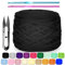 Zefphxs 290g T-Shirt Garn, Bändchengarn Polyester Rope zum Häkeln, T Shirt Garn, Textilgarn zum häkeln für körbe Teppiche, Heimdekoration, DIY-Kunsthandwerk (Schwarz)