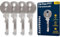Lot de 4 clés Pass PTT T10 Universelle pour Boîtes aux Lettres - Compatible avec Interphones et Serrures d'Immeubles - Acier Inoxydable, Idéale pour Livreurs, Agents Immobiliers et Artisans
