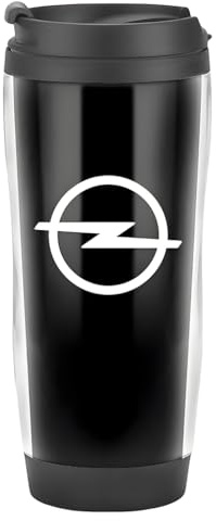 SELUVI Auto Thermobecher für Opel Manta, Kaffeebecher to Go Isolierbecher aus Edelstahl Travel Mug Auslaufsicher mit Deckel Doppelwandig für Kaffee oder Tee Zubehör,Black-c