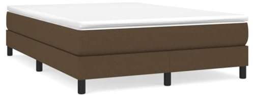 HEFZGDB Bettgestell ohne Matratze Dunkelbraun 140x200 cm Stoff Bette Bettgestell Bed Frame Familienbett für Gästezimmer Schlafzimmer Wohnbereich Herberge