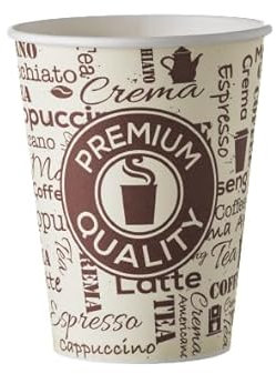 Carte Dozio - Bicchieri riciclabili in carta, monouso, colori fantasia, 360 ml per caffè, acqua e bibite - confezione da 50 pezzi